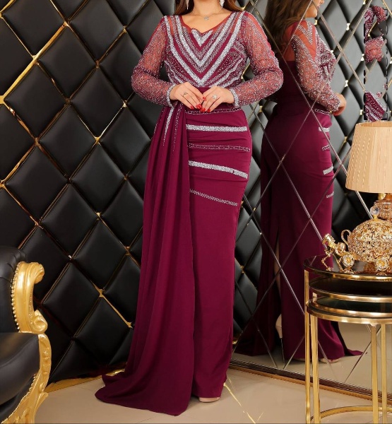 Stylishly Stoned Evening Dress